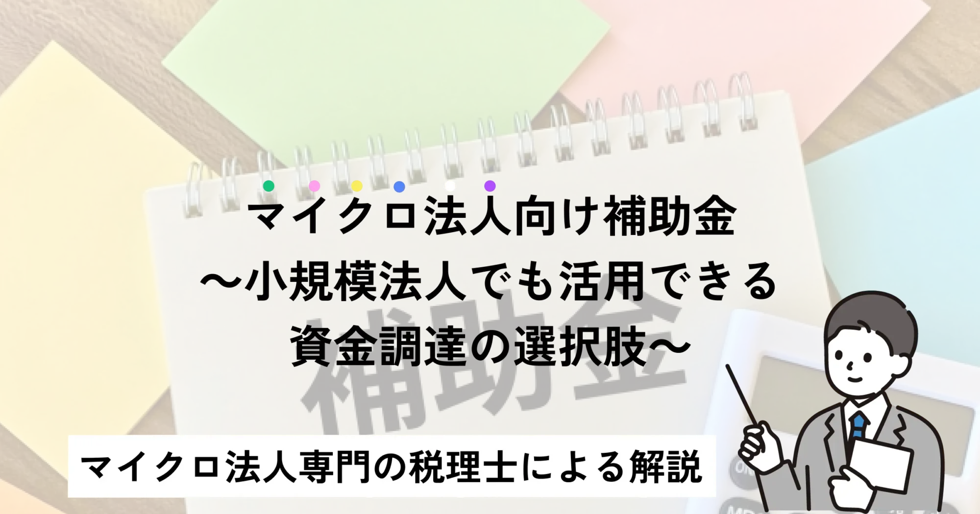 マイクロ法人向け補助金 ～小規模法人でも活用できる資金調達の選択肢～